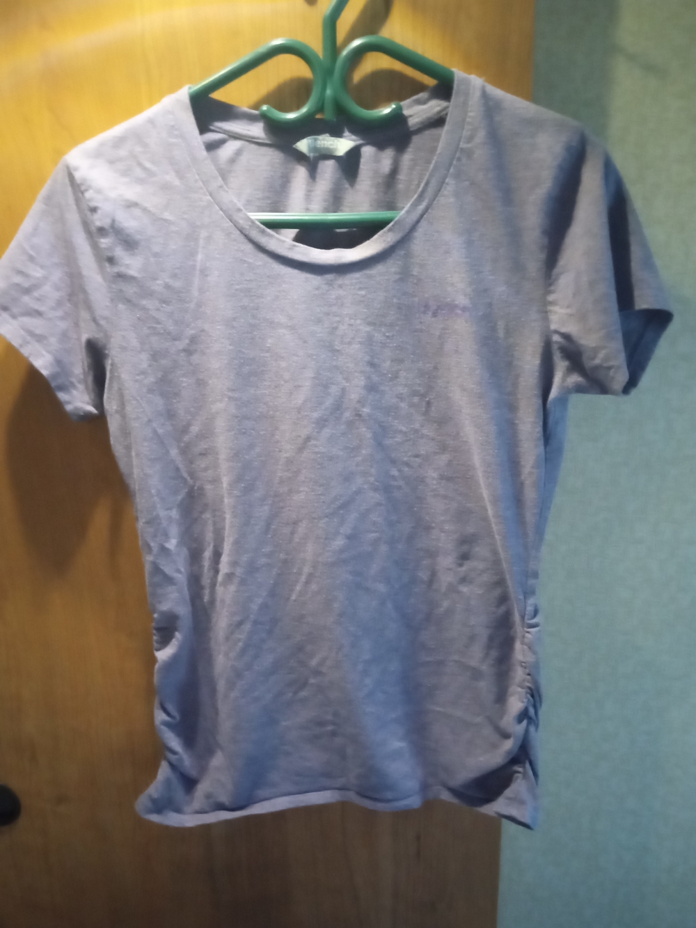 Bench Woman's Large Heathered Purple Crewneck Tee Purple